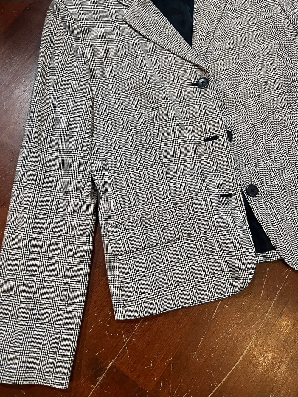 Lauren Ralph Lauren Gray and Black Glen Plaid Blazer - Picture 3 of 9